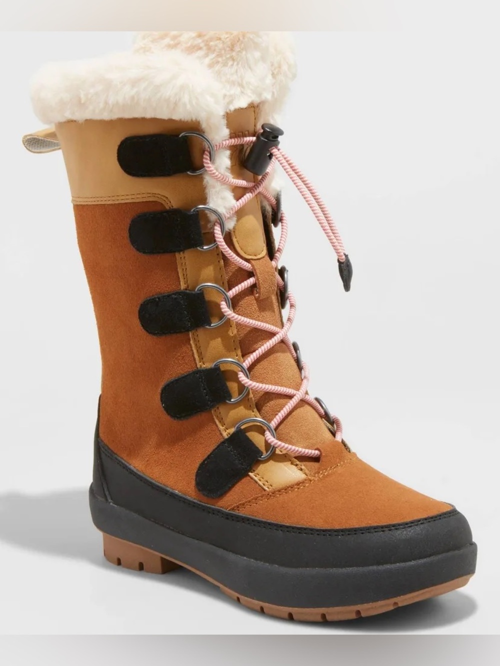 Alberta Shearling Lined Winter Boots with Bungee Straps